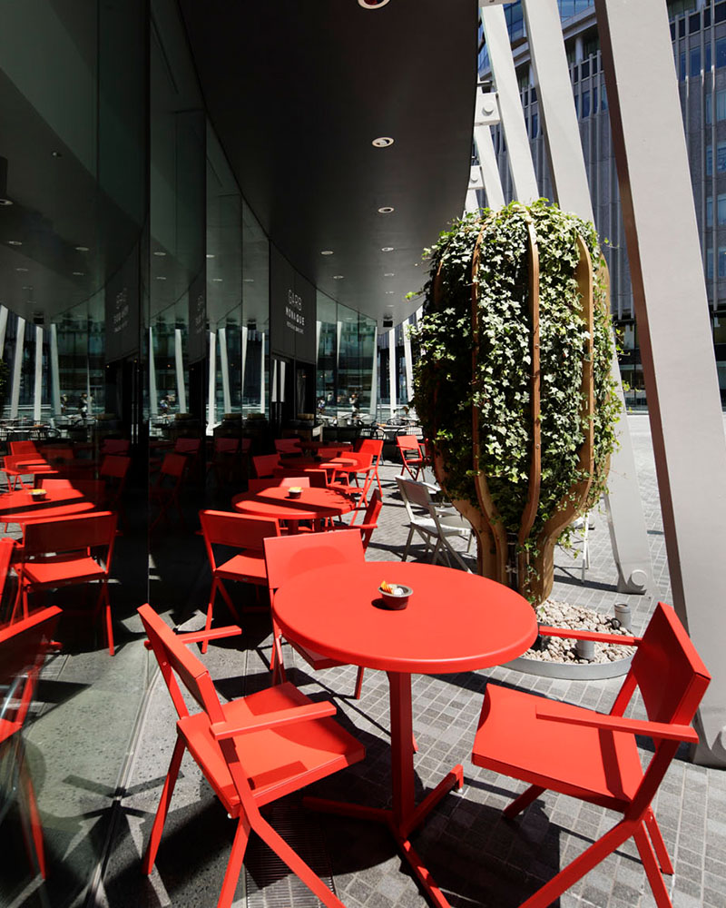 Outdoor seating with a view